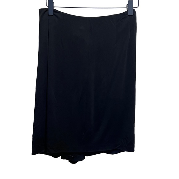 VINTAGE Donna Karen New York Union Label Black Mini Wrap Skirt Size 8 - Picture 6 of 11